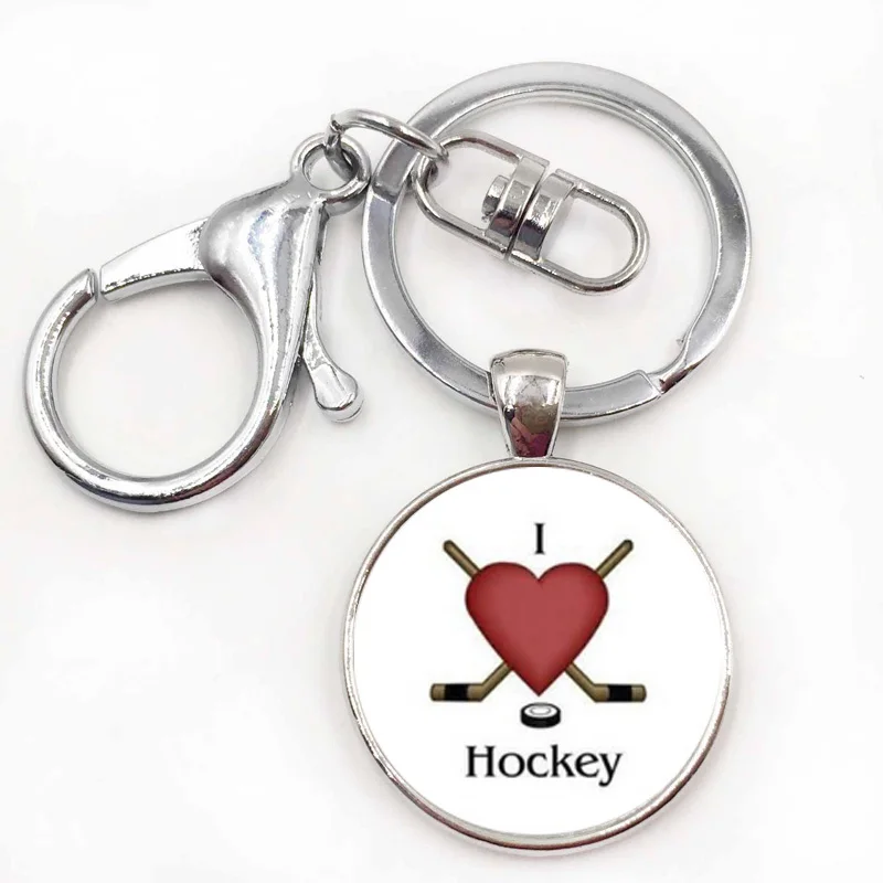 Брендовый брелок для ключей с надписью Keep Calm and Love Hocky повседневный спортивный