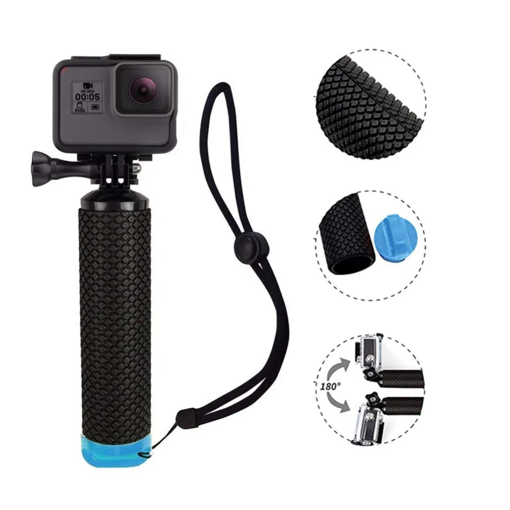 Плавающая рукоятка для GoPro Hero 7 Session 6 5 4 3 водонепроницаемая Нескользящая экшн