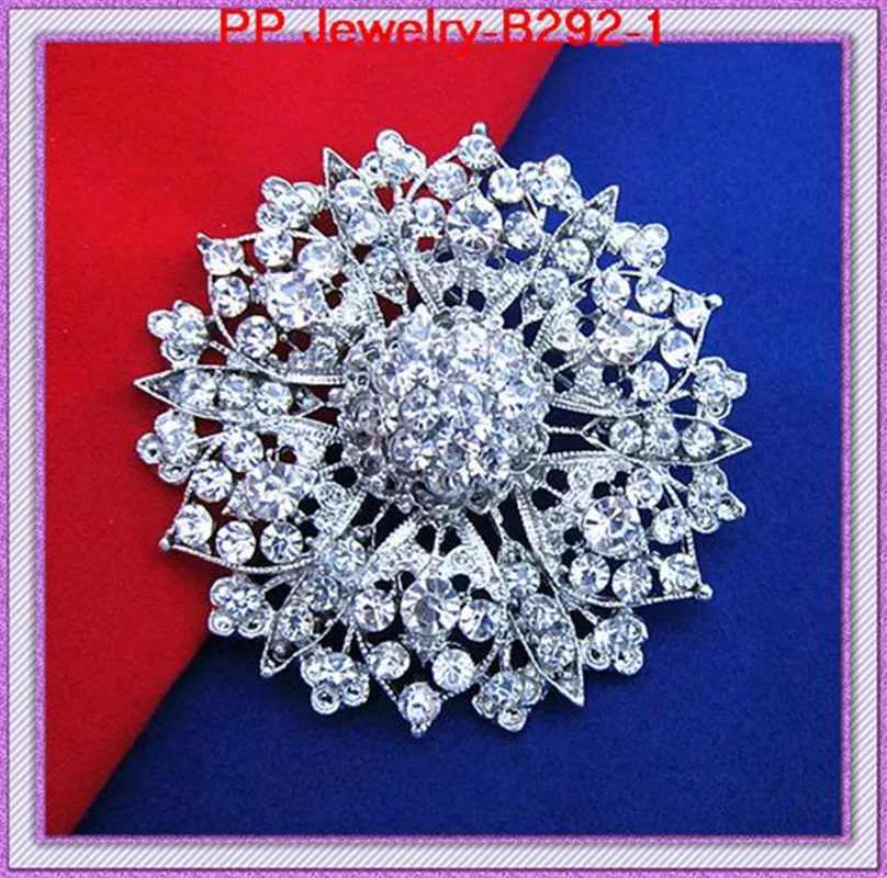 

Large flower(60PCS/LOT) fashion Design clear crystal rhinestone Silver tone Alloy Pin brooches!!Free shipping by DHL.FEDEX!!