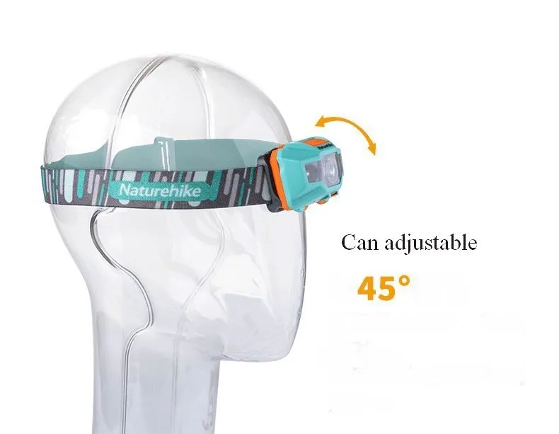 Водонепроницаемый светодиодный налобный фонарь Naturehike с 4 режимами фар с usb-кабелем, очень легкий и портативный для занятий спортом на открытом воздухе