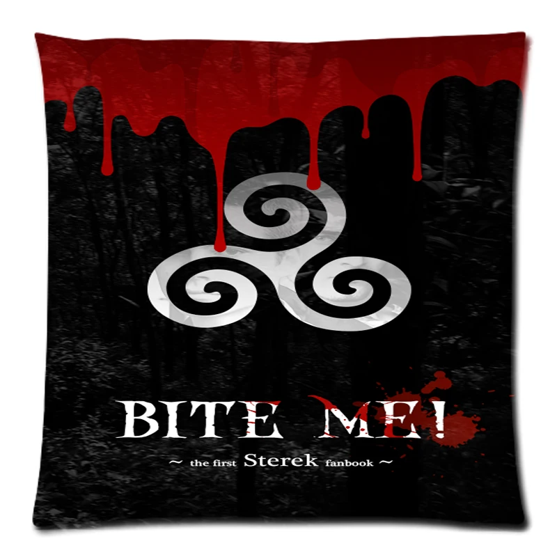 Наволочка для подушки с изображением волка &quotBite Me&quot/наволочка из хлопка и льна