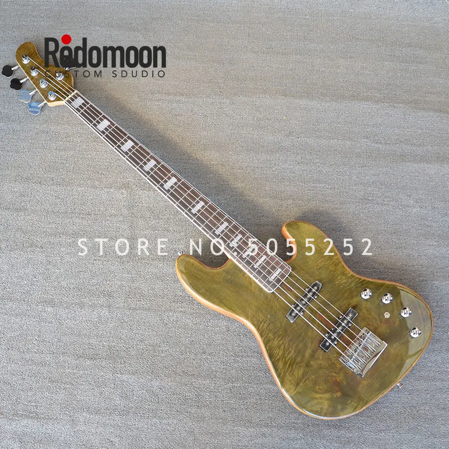 Фабричный изготовленный на заказ 5 струн басов с пепельным глазом тополя Топ 2