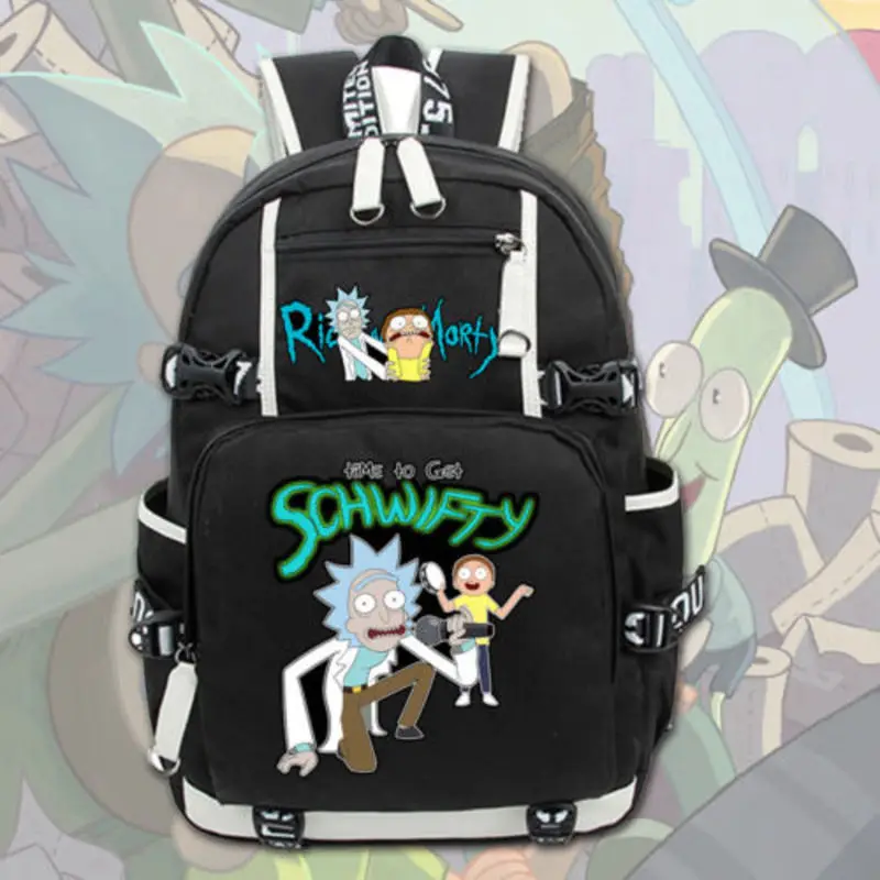 Rick 06 Аниме Рик и Морти рюкзак черный ноутбук дорожные сумки рюкзак сумки для школьников и студентов Bookbag Otaku подарки - Цвет: Rick 06