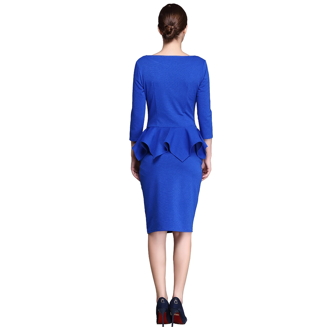Осень Зима Dress Bodycon Упругие Женщины Рябить Карандаш Платья Офис Формальной Elegent
