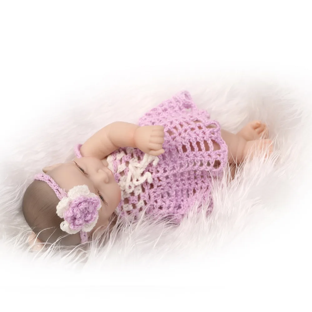 Милая маленькая мягкая силиконовая виниловая Кукла реборн для новорожденных