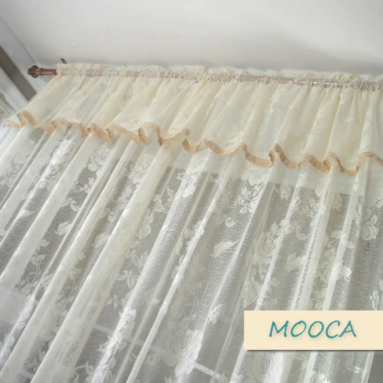 Белый Кружевной занавес цвета слоновой кости винтажный для гостиной готовый с