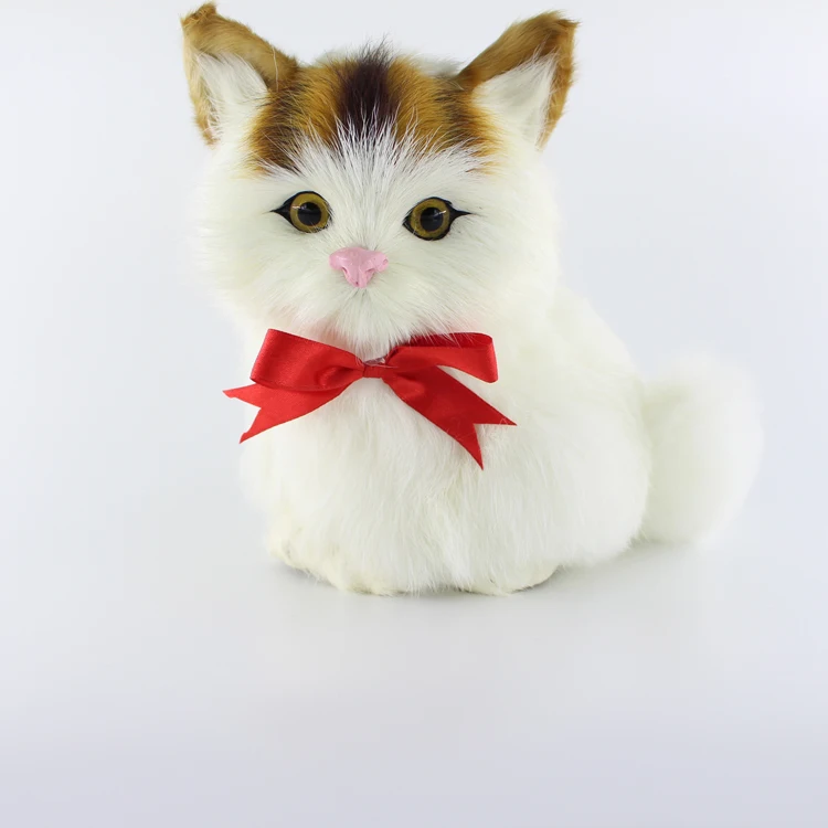 

simulation cute squatting cat 15x14cm model polyethylene&furs cat model home decoration props ,model gift d591