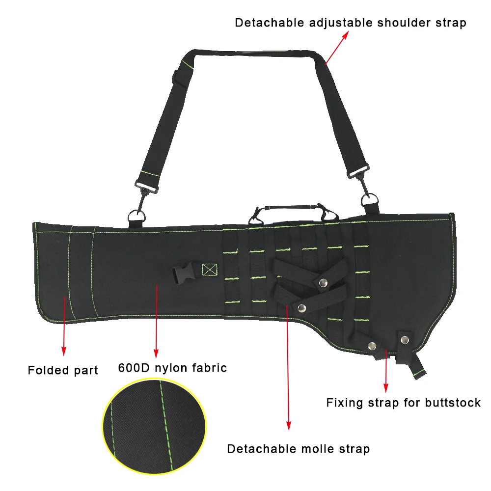 29 inch Tactical MOLLE Rifle Gun Scabbard Pouch with Padded Shoulder Strap Airsoft Combat Hunting Shot gun Bag Holster Backpack | Спорт и
