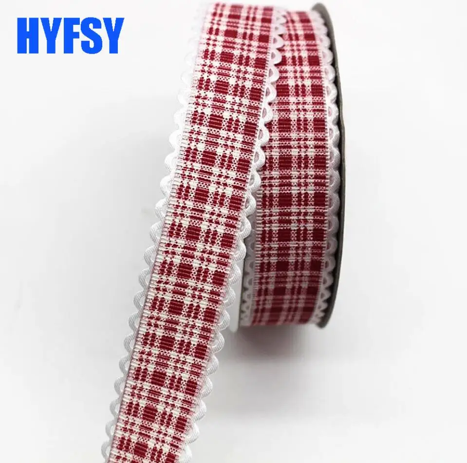 Новинка 1 '25 мм проверенная кружевная лента 20 ярдов/сумка DIY ручной работы Материал Подарочная упаковка головной убор швейная ткань полиэстер смешанный плед - Цвет: 2