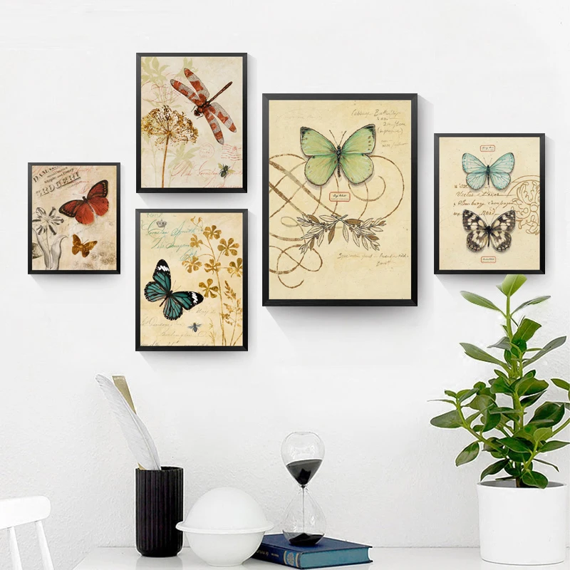 Картина &quotБабочки&quot Печать холст картина животные растение Настенная