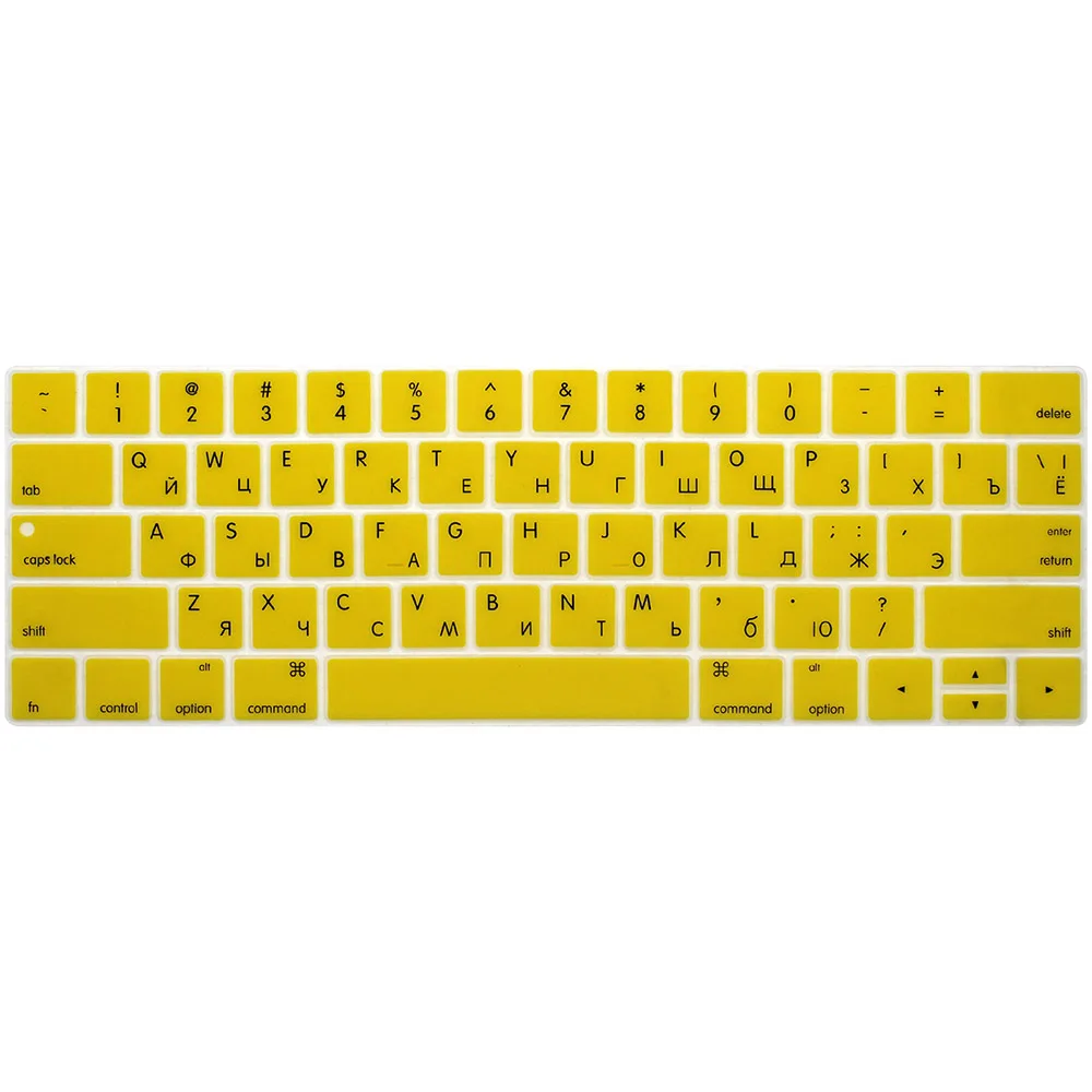 Русская клавиатура чехол для Mac Book 13 15 дюймов с сенсорной панелью A1706 A1707 A1989 1990 Клавиатура для ноутбука Чехлы цветная пленка для клавиатуры