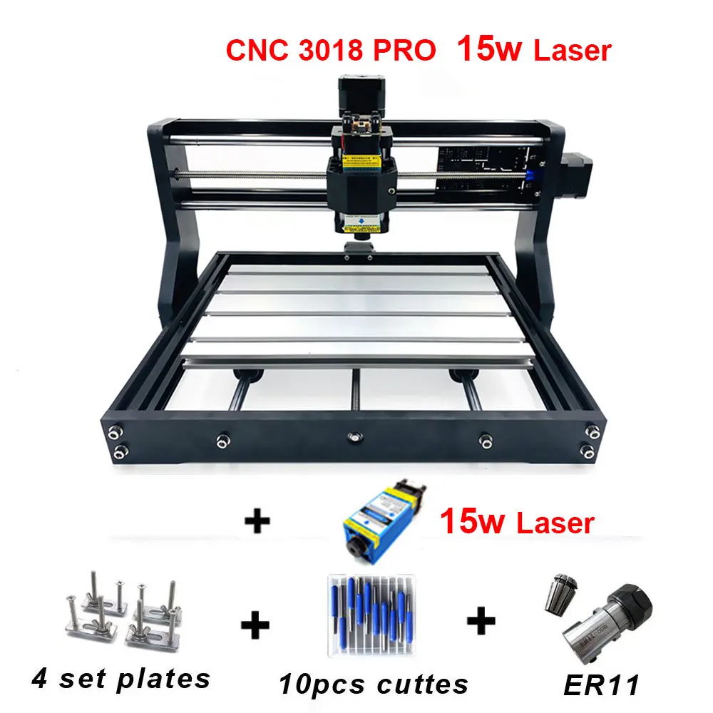 15W Cnc3018 pro лазерный гравировальный станок для дерева с ЧПУ GRBL ER11 PCB CNC 3018 pro Diy мини лазерный гравировальный станок 15 Вт - Цвет: 15W
