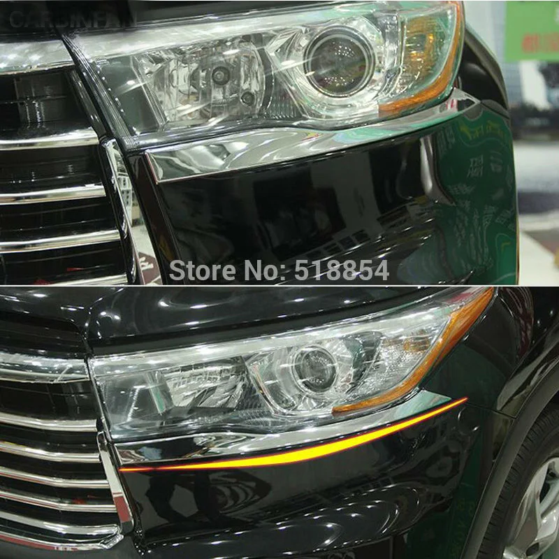 Аксессуары подходят для TOYOTA HIGHLANDER KLUGER хром фара век украшение накладка молдинг бровей Гарнир