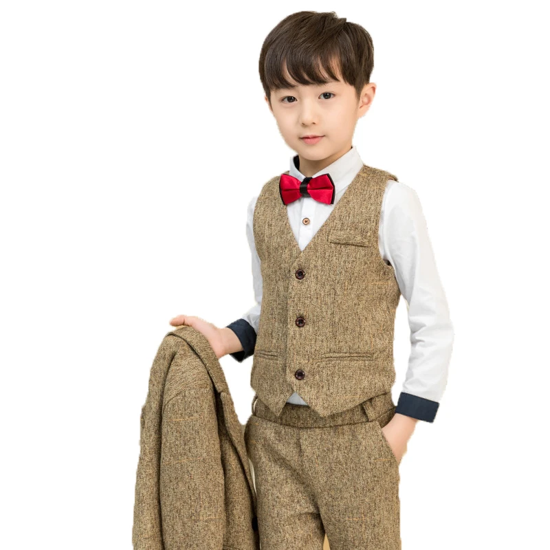

Kids Formal Costumes Boys Mariage Suits for Weddings Enfant Garcon School Children Party Tuxedos Piano Performance Blazer Suit