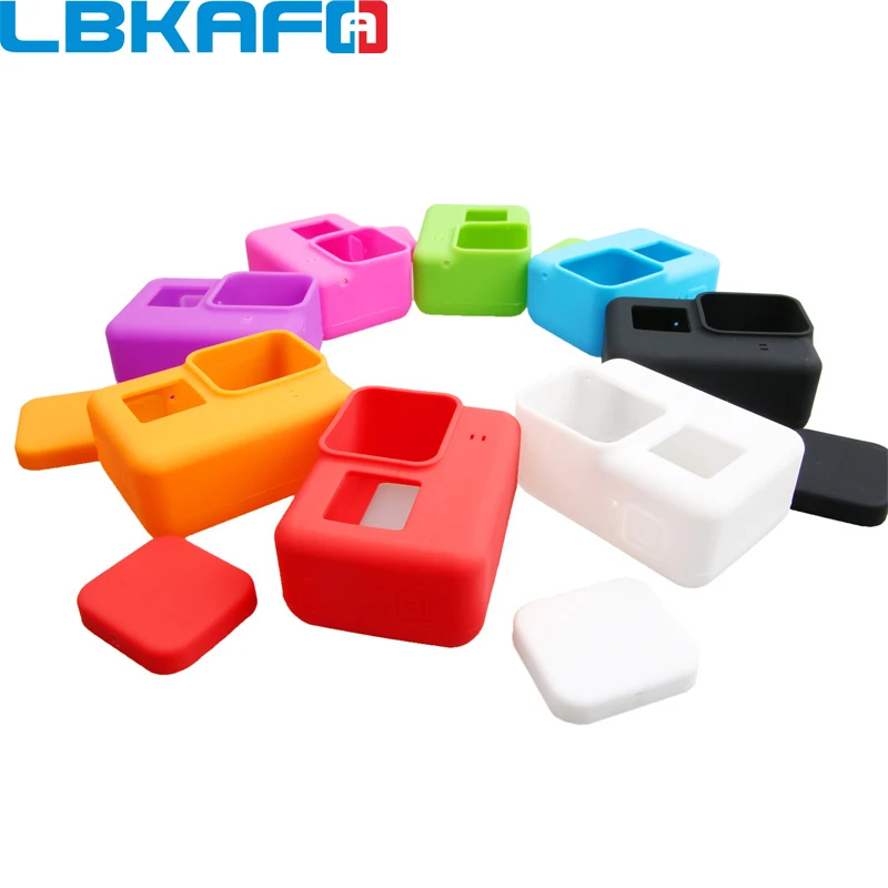 Аксессуары LBKAFA для GoPro чехол камеры 8 цветов защитный силиконовый + Крышка