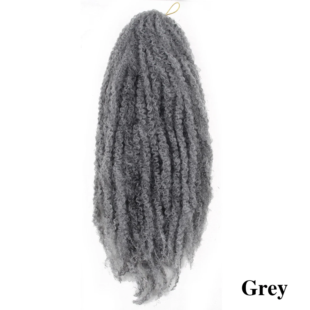 Косички Marley, вязанные крючком волосы, кудрявые, афро, весна, твист, мягкий, красный, серый, синтетический канекало, косички, вязанные, косички, наращивание волос - Цвет: # Серый