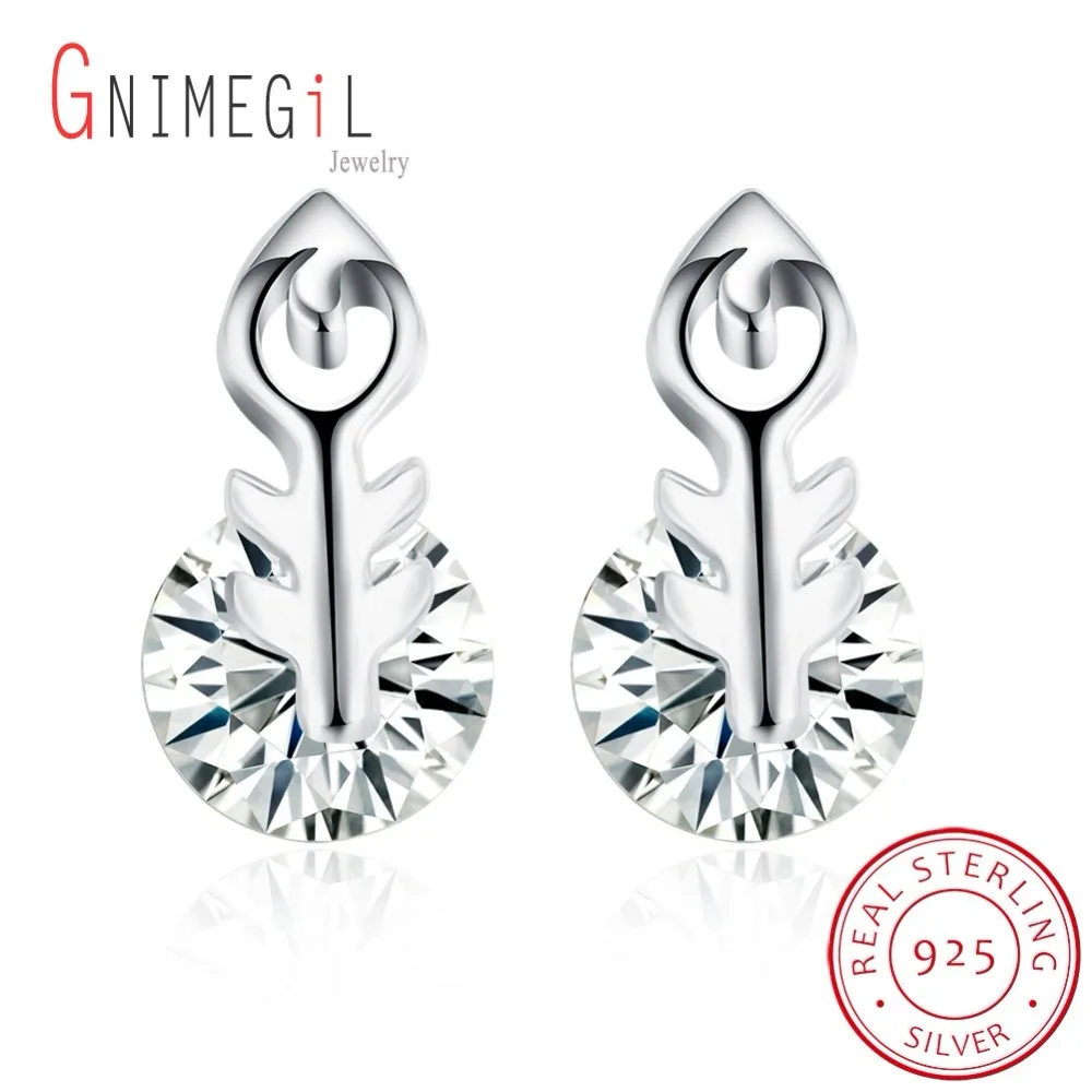 GNIMEGIL дешевые серьги гвоздики из стерлингового серебра 925 пробы ювелирные изделия