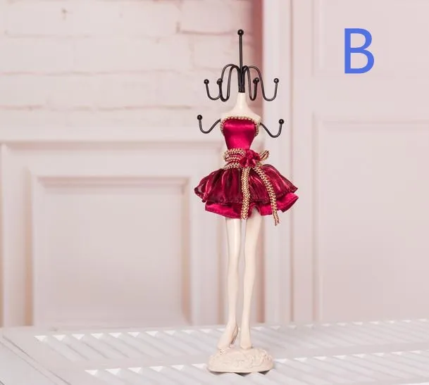 5 видов стилей красное вино блёстки платье Женский ножной манекен для серег