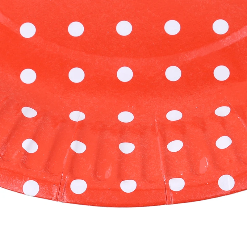 10 штук упак. Одноразовые Круглые бумажные тарелки в горошек посуда для свадьбы