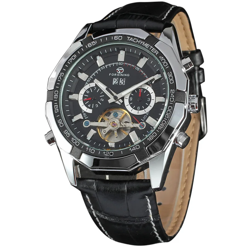 Часы Forsining мужские часы Montre Homme на День/неделю/24 часа турбинальные автоматические