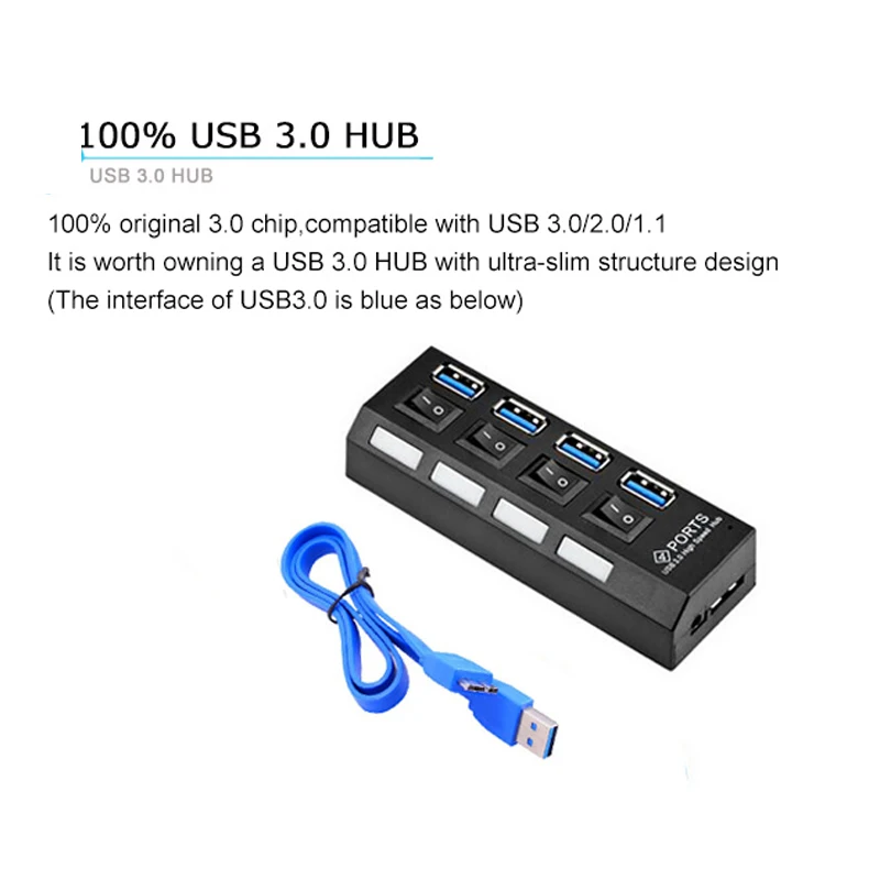 IMice мини usb хаб 3 0 Супер скорость 5 Гбит/с 4 порта 7 портов микро Портативный USB