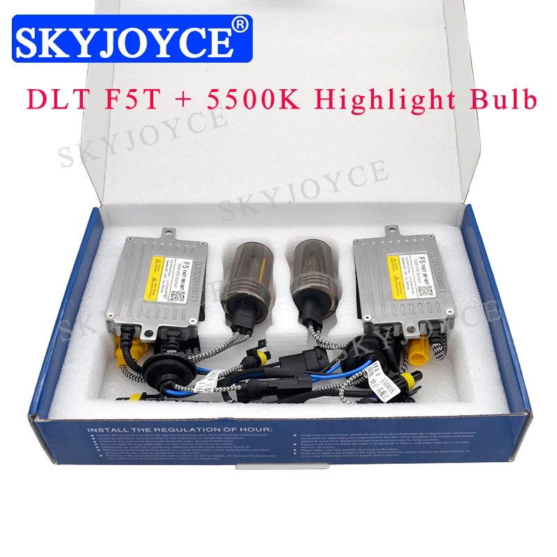 SKYJOYCE 55 Вт Быстрый старт H1 H7 HID Kit DLT F5 XenonBallast 5500K H11 D2H hid ксенонная лампа быстрая