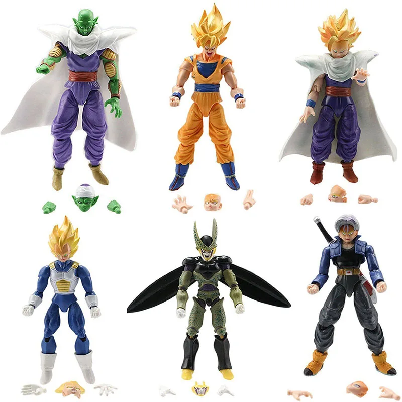 6 шт. 14 16 см драконий шар Z фигурка модель DBZ Goku Piccolo Gohan супер Saiyan шарнирная