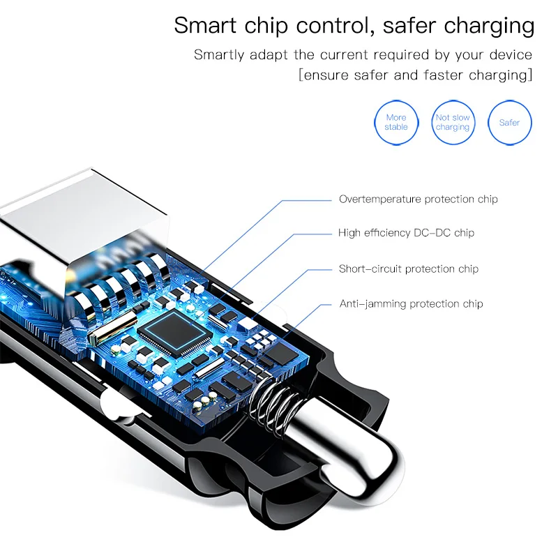 Yesido Y29 портативное мини двойное USB Автомобильное зарядное устройство для iPhone X 8 samsung S10 S9 S8 Xiaomi автомобильное зарядное устройство USB адаптер