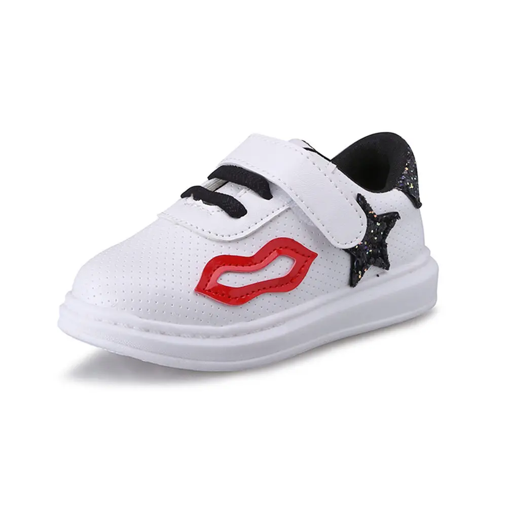 2018 Toddler Baby Glittler Shoe Girl Star White Sneaker Antislip Soft Bottom Kids Casual Flat | Детская одежда и обувь