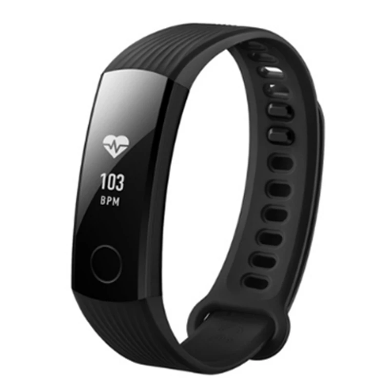 black huawei Honor Band 3 5ATM OLED экран тачпад Непрерывный монитор сердечного ритма фитнес-трекер Push Message умный Браслет - Цвет: black