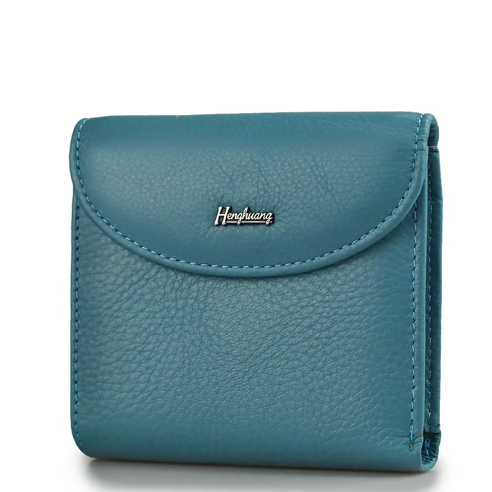 Light blue HH Мини женские кошельки из натуральной кожи, тонкий женский клатч, дизайн, роскошные женские кошельки, отделение для монет, мульти держатель для карт, сумки - Цвет: Light blue