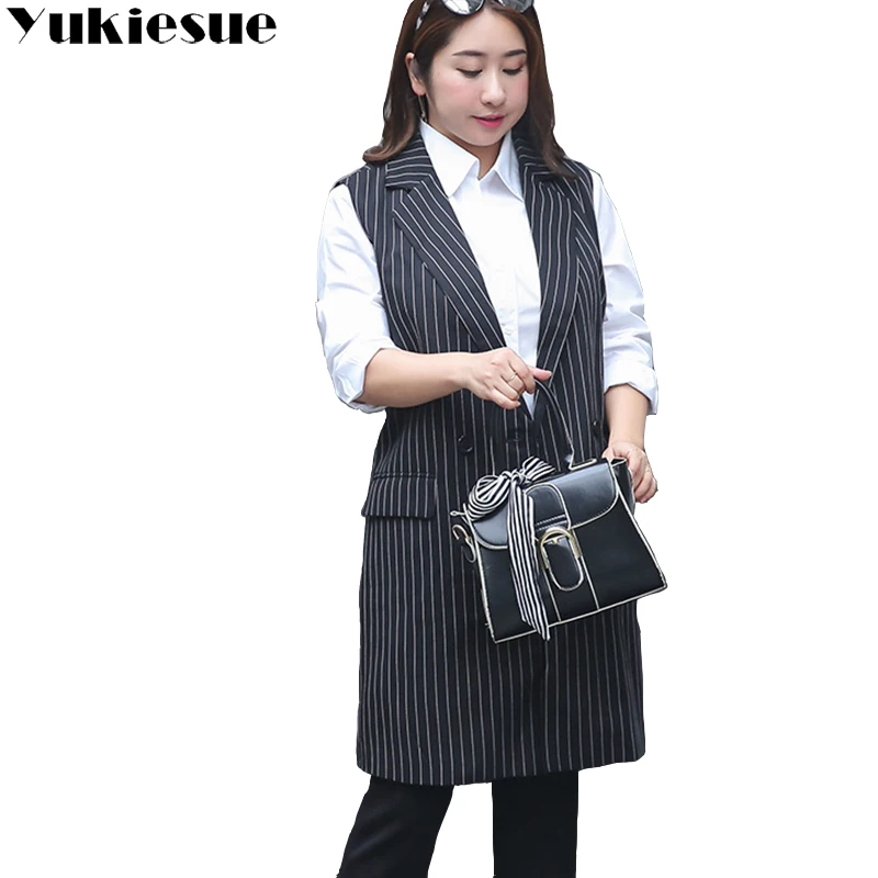 XL-9XL 2018 new Korean version of the fertilizer plus size women's long section lapel vest 200 pounds women coat | Женская одежда