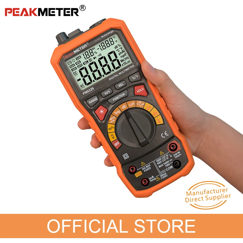 Цифровой мультиметр PEAKMETER MS8229 5 в 1 осветитель звуковой уровень Частота Температура Влажность измеритель напряжения MASTECH