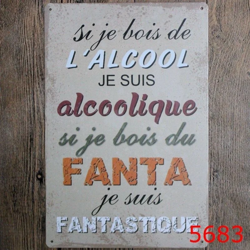 8x12 дюймов Alcoolique Bar Pub Home Vintage Retro плакат для кафе художественный Декор