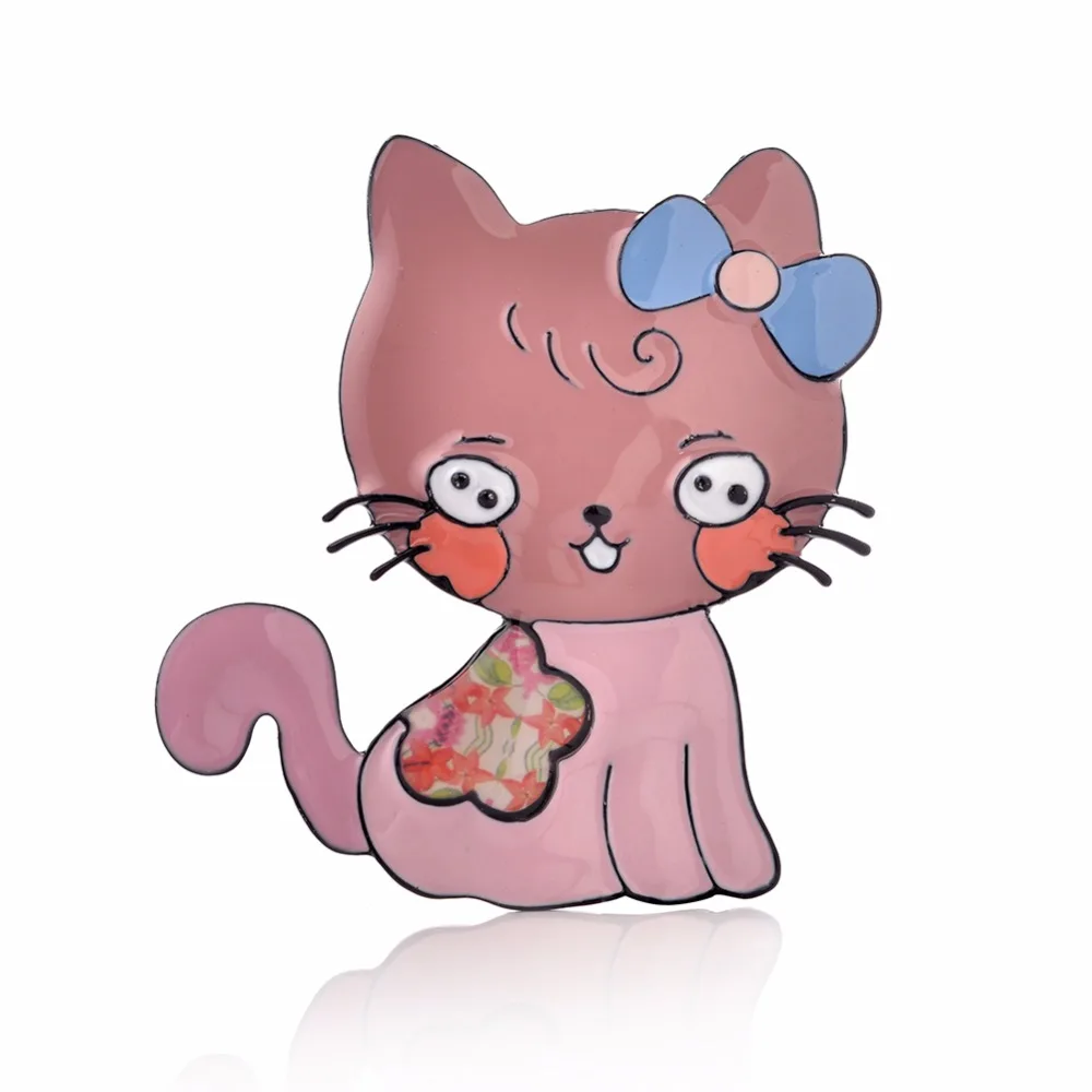 Забавная металлическая эмалированная брошка с кошкой Коко мультяшная забавная