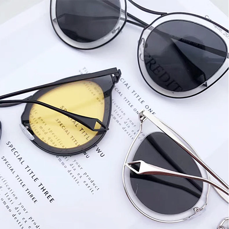 

JackJad 2020 New Hot Fashion Trend Women Cat Eye Style Sunglasses Brand Design Color Lense Metal Sun Glasses Oculos De Sol 8383