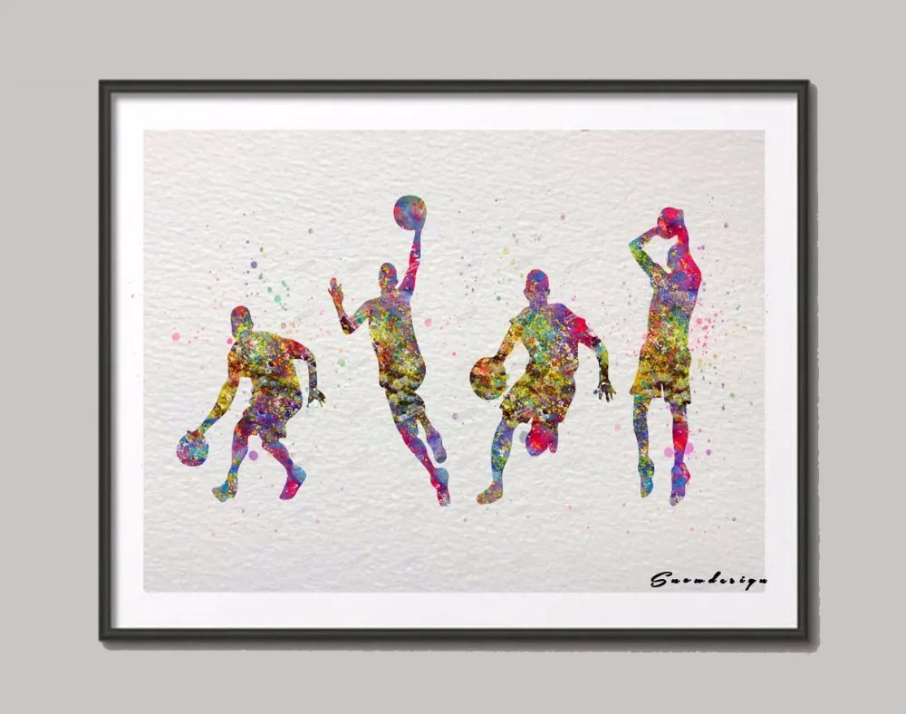 Rikivity оригинальный баскетбольный плеер холст картина современное настенное