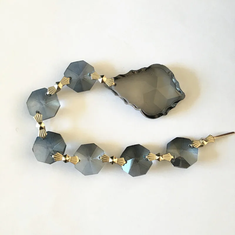 5pcs/Lot Smoke Grey Crystal French Leaf Chandelier Suncatcher Prism Hanging Pendant Parts Free Shipping | Освещение