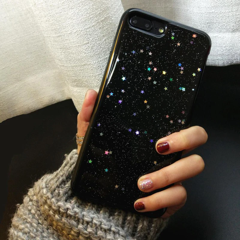 Чехол Coque для iphone 6 s Plus X 10 7 8 блестящие мягкие чехлы со звездами чехол XS Max XR 5