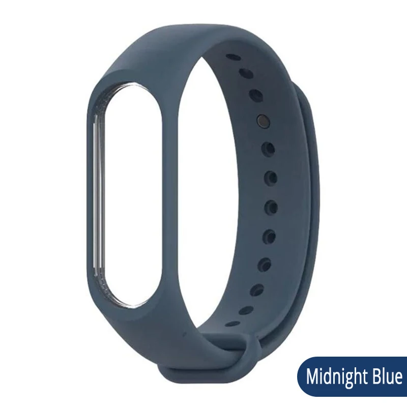 Цветные Ремешки для наручных часов mi band 2 4 аксессуары pulseira mi band 2 сменный силиконовый ремешок для xiaomi 2 smart bracelet - Цвет ремешка: Midnight Blue