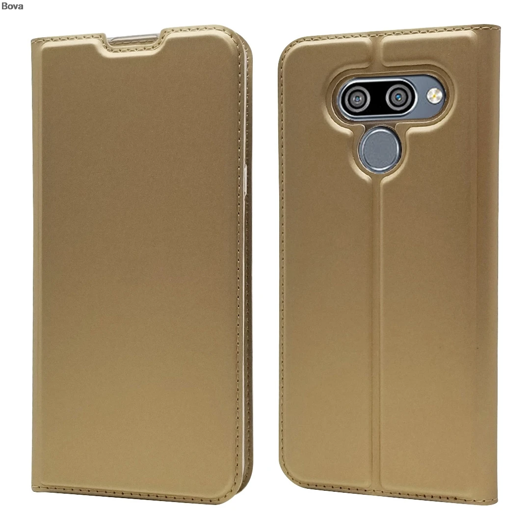 Gold Чехол для телефона LG K50 откидная крышка чехол для телефона Магнитный адсорбционный чехол для LG K50 супер тонкий Матовый сенсорный - Цвет: Gold