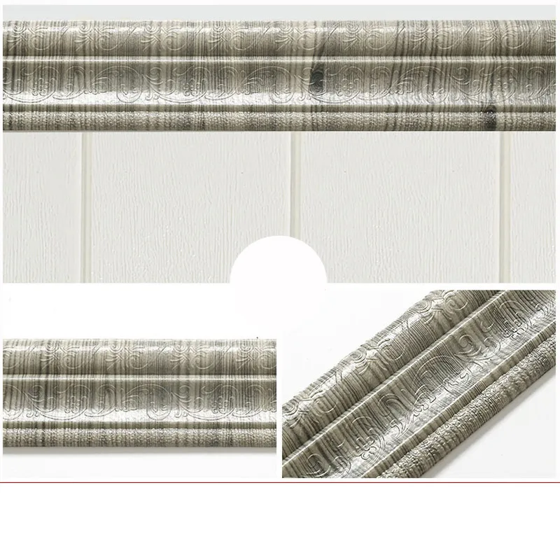 skirting line12 Самоклеящаяся полоска для отделки стен пенопластовая рама пропилен-каучука прокладки с клей линия талии обои водонепроницаемый плинтус, для стен Стикеры - Цвет: skirting line12