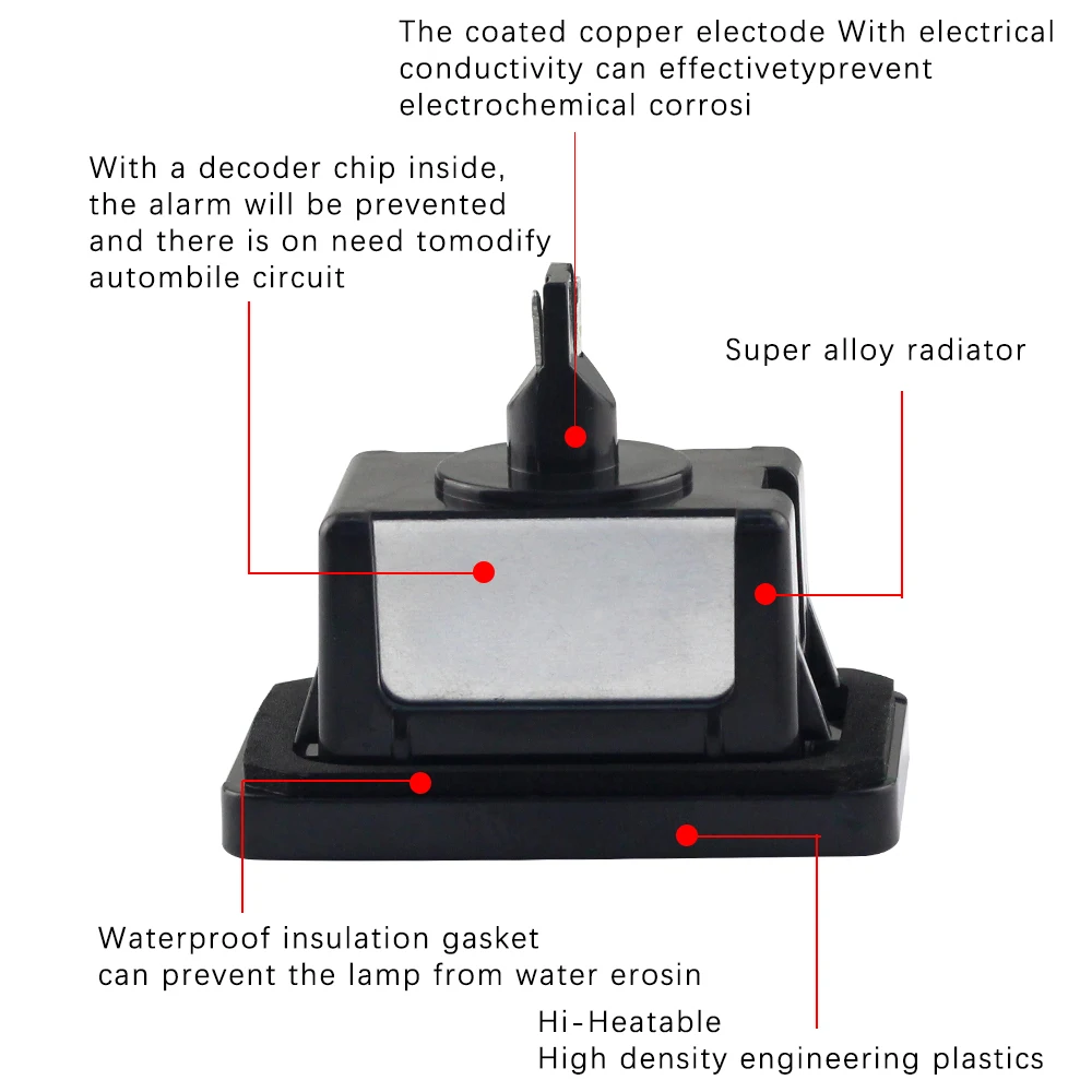 DXZ 2X Автомобильный светодиодный светильник для номерного знака Лампа Canbus Ошибка