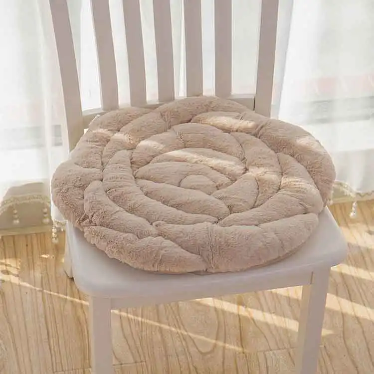 Японский стиль, 55x55 см, круглая короткая розовая подушка, домашний пол, декор для стула, подушка, коврик для автомобиля, стул - Цвет: camel