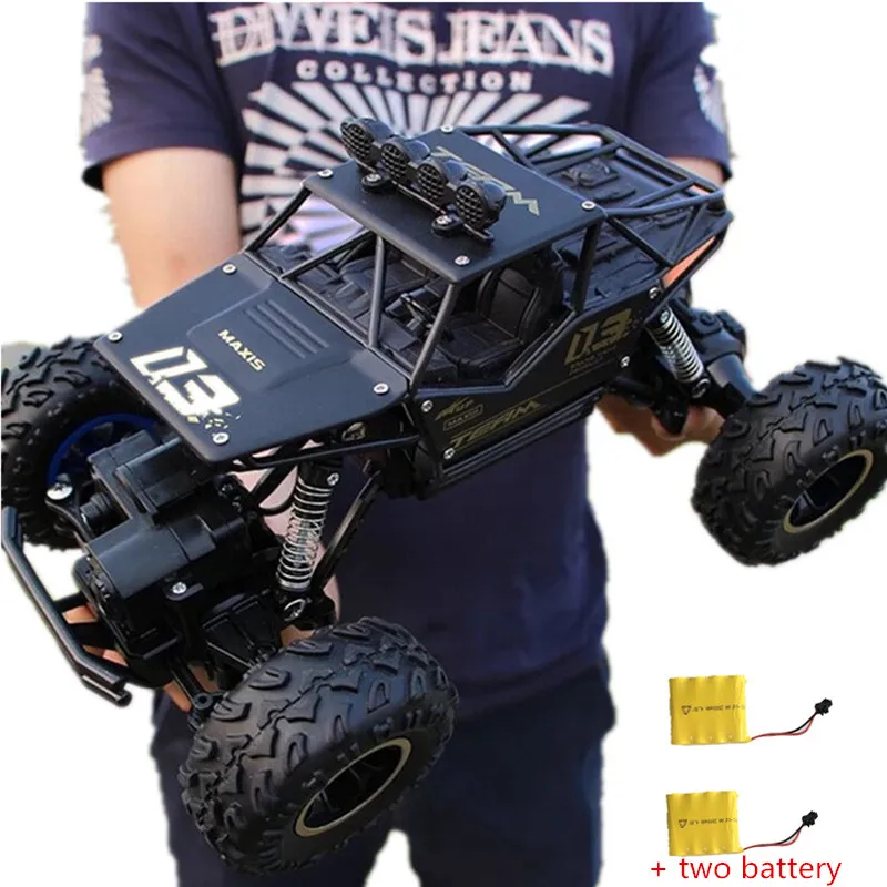 28 см Радиоуправляемая машина 1/16 4WD 4x4 водительский автомобиль Двойной Мотор привод Bigfoot автомобиль пульт дистанционного управления модель автомобиля внедорожник игрушка - Цвет: BLACK 2 BATTERY