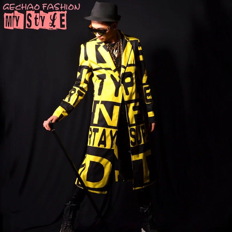 

M-6XL!!Nightclub bar male singer DSDJ Quan Zhilong GD super big letters visual big bar bar costume accessories.