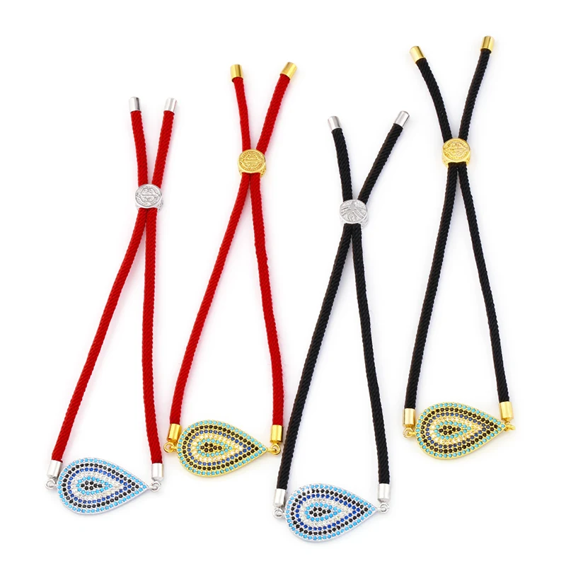 OCESRIO богемные браслеты с красными струнами для женщин циркониевый веревочный