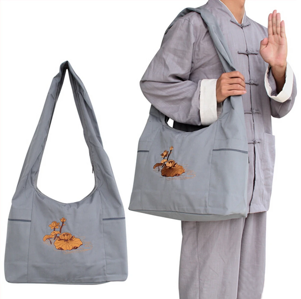 Двухслойная тонкая хлопковая Холщовая Сумка слинг для Будды 3 цвета сумка через