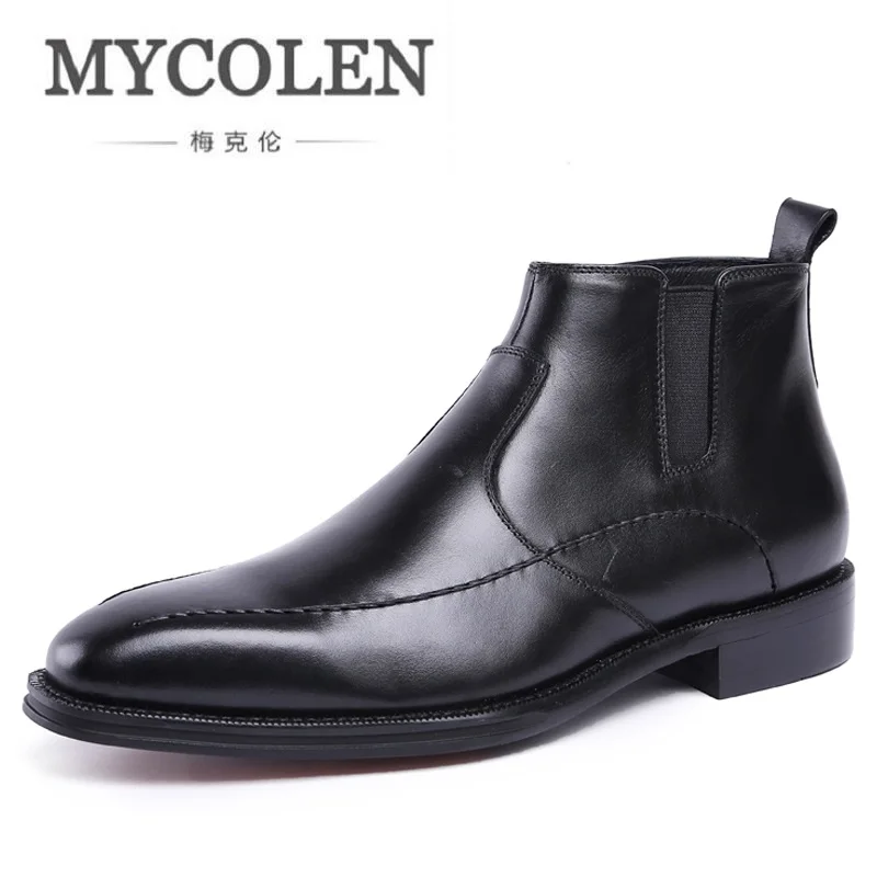 MYCOLEN/Роскошные брендовые осенние мужские ботинки коричневые ручной работы из