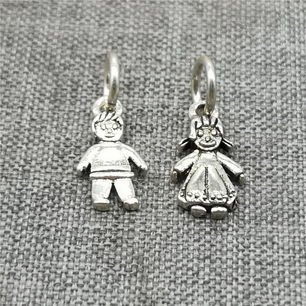 6 Pieces 925 Sterling Silver Girl or Boy Kid Charms for Bracelet Necklace